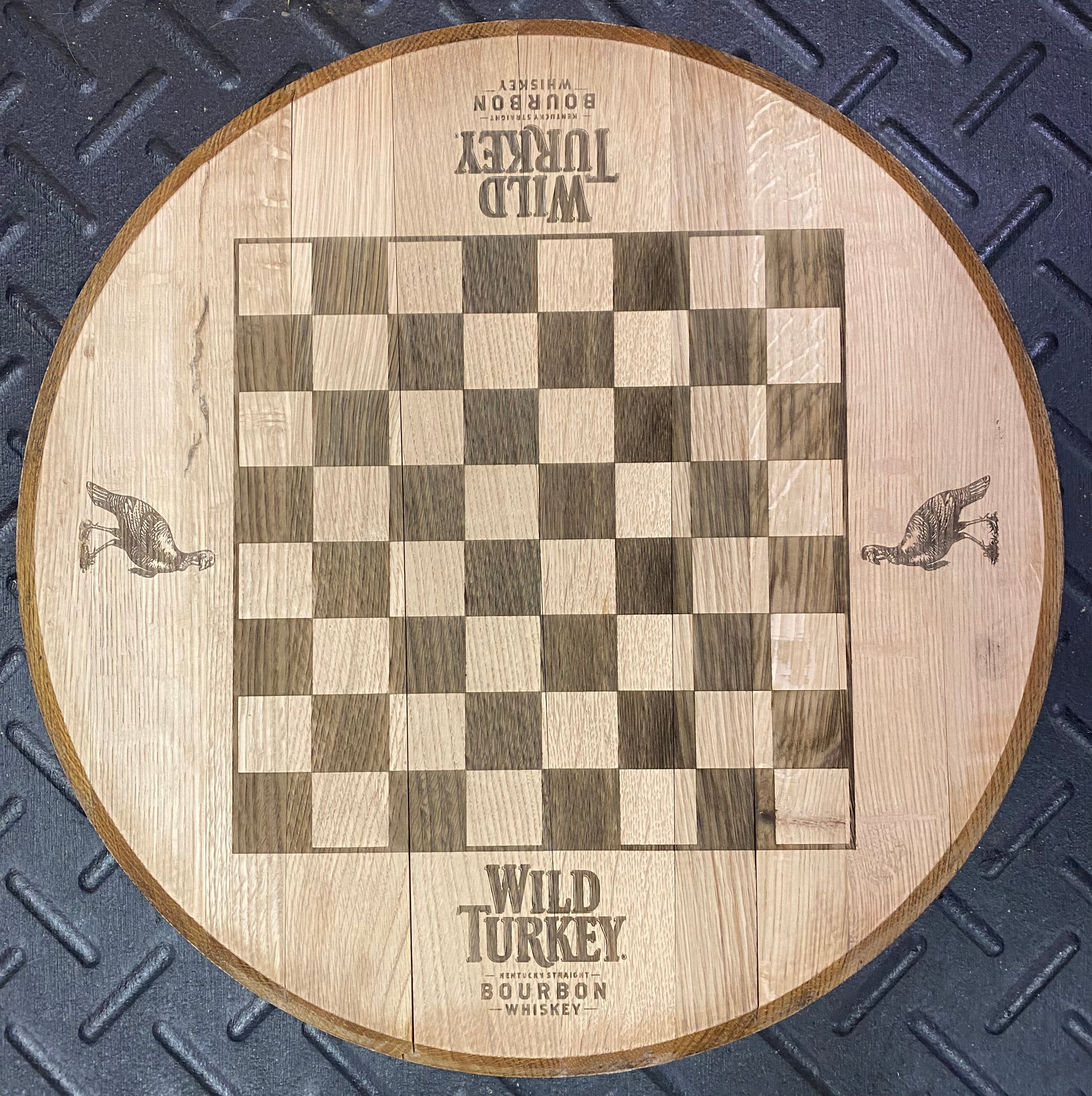 Handmade Chessboard made from Bourbon Barrels