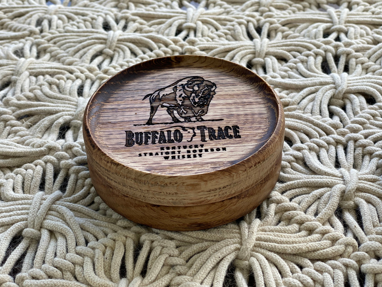 Nesting Oak Coasters with Bottle Opener (Set of Three)