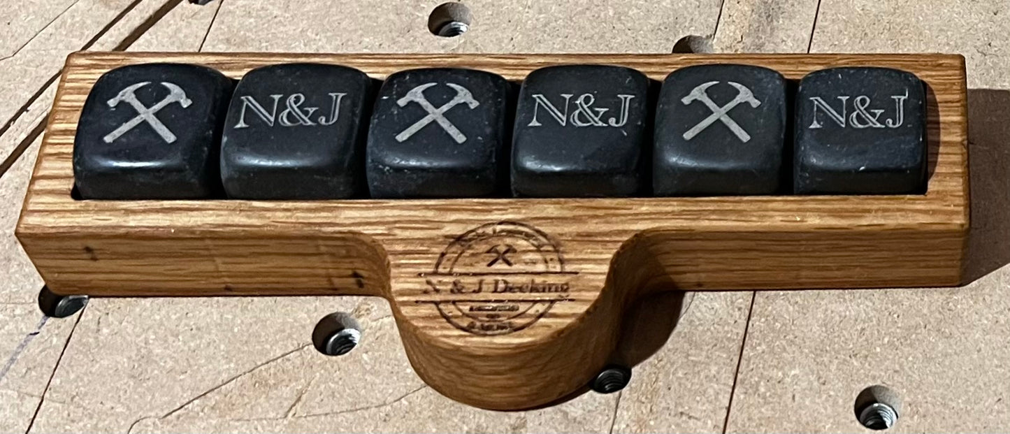 Whiskey Stone Tray With Stones